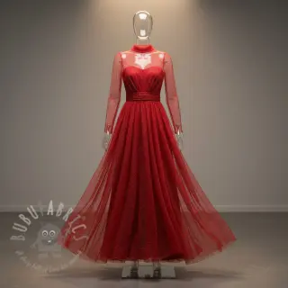 Tyll till TUTU-kjol ROYAL SPARKLE red silver