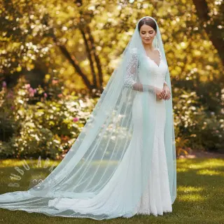 Tyll till TUTU-kjol ROYAL SPARKLE light blue gold