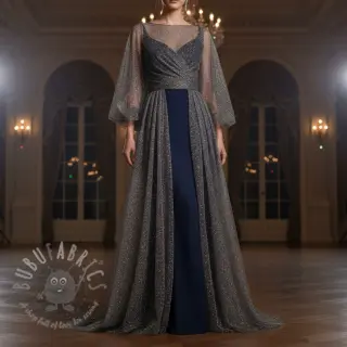 Tyll till TUTU-kjol ROYAL SPARKLE dark grey silver
