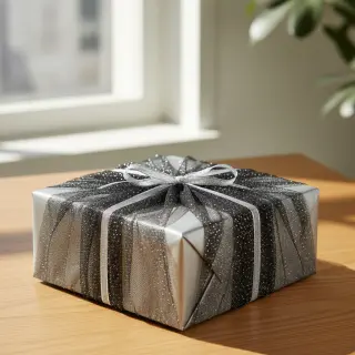 Tyl na TUTU ROYAL SPARKLE black silver