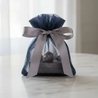 Tyl na TUTU ROYAL SPARKLE navy silver