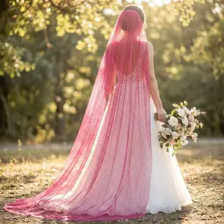 Tyl na TUTU SPOT dark fuchsia