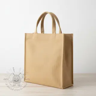 Lin med bomull Fishbone camel