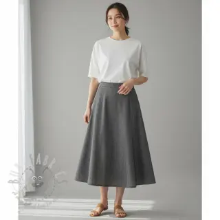 Lin med bomull Fishbone black