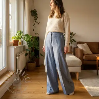 Lin med bomull Fishbone light jeans