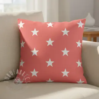 Bomullstyg Stars coral