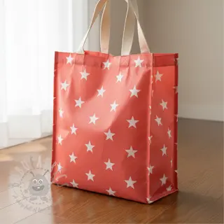 Bomullstyg Stars coral
