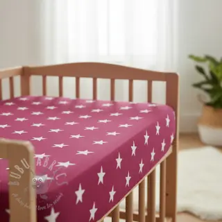 Bomullstyg Stars cerise