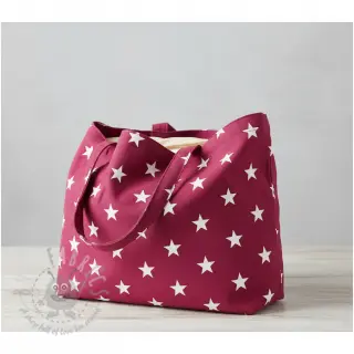 Bomullstyg Stars cerise