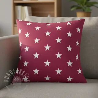 Bomullstyg Stars cerise