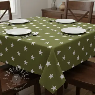 Bomullstyg Stars green