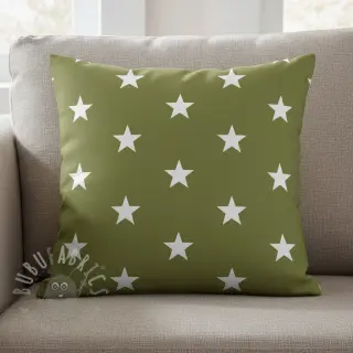 Bomullstyg Stars green