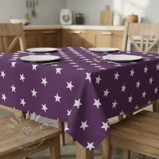 Bomullstyg Stars purple