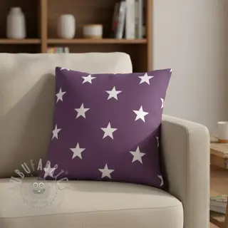 Bomullstyg Stars purple