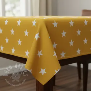 Bomullstyg Stars yellow