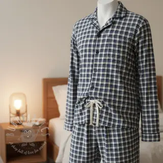 Bomullstyg YARN DYED CHECK BRUSHED Silva design B