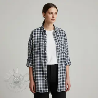 Bomullstyg YARN DYED CHECK BRUSHED Silva design B
