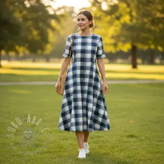 Bomullstyg YARN DYED CHECK BRUSHED Silva design A