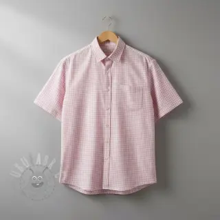 Bomullstyg YARN DYED CHECK BRUSHED light rose