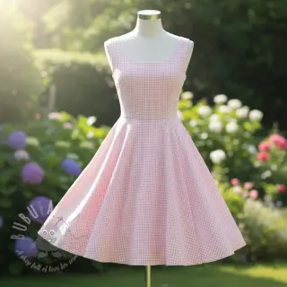 Bomullstyg YARN DYED CHECK BRUSHED light rose