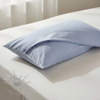 Bomullspoplin light blue lavender