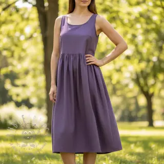 Bomullspoplin plum