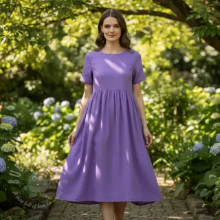 Bomullspoplin purple