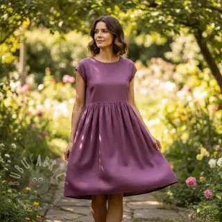 Bomullspoplin aubergine