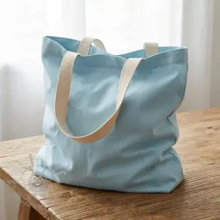 Bomullspoplin light blue