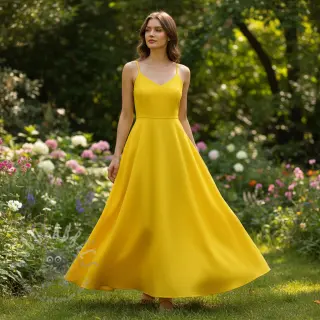 Bomullspoplin lemon