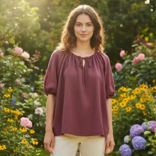 Bavlnená látka SLUB WASHED mauve