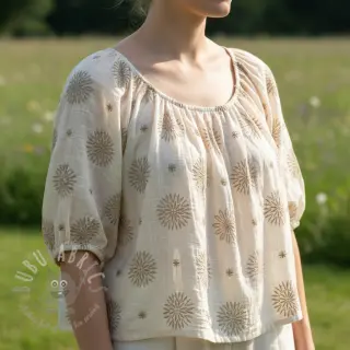 Bomullstyg EMBROIDERY Sofia design Och