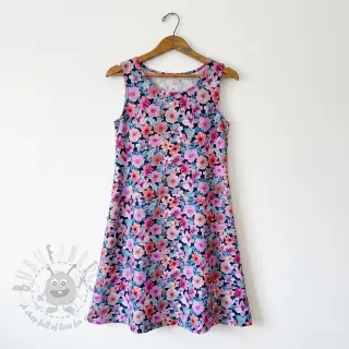 Bomullstyg Significant flowers navy digital print