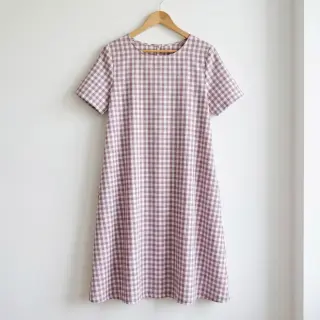 Bavlnená látka Check mauve