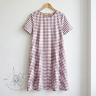 Bomullstyg Check mauve