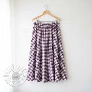 Bomullstyg Check aubergine