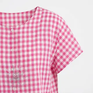 Bomullstyg Check fuchsia