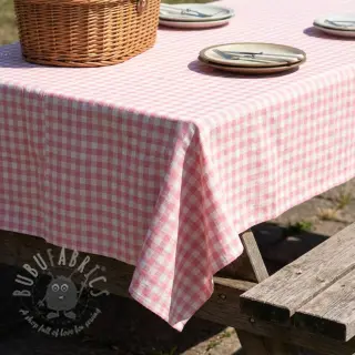 Bomullstyg Check rosa