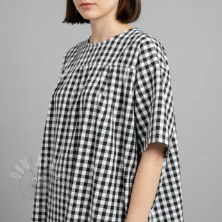 Bomullstyg Check black