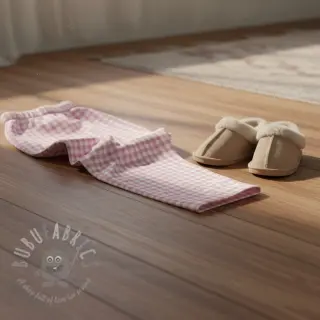 Bomullstyg FLANNEL Check light pink