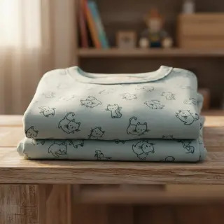 Bavlnená látka FLANNEL Cats mint