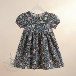 Bomullstyg Flowers Tara navy design B digital print