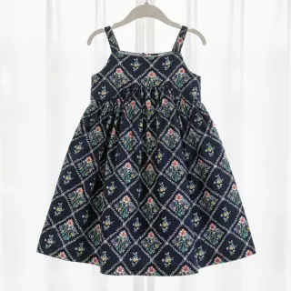Bavlnená látka Flowers Tara navy design A digital print