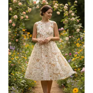 Bavlnená látka Boho off white