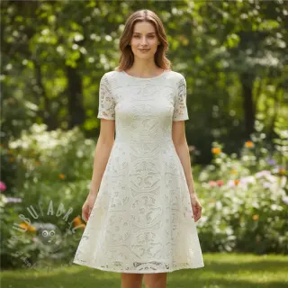 Bomullstyg EMBROIDERY Blanchette design Och