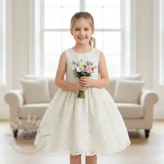 Bomullstyg EMBROIDERY Blanchette design A