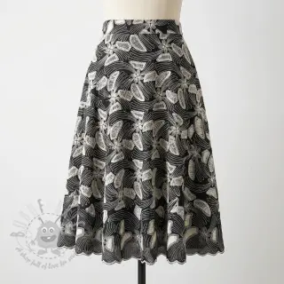 Bomullstyg EMBROIDERY Amia black
