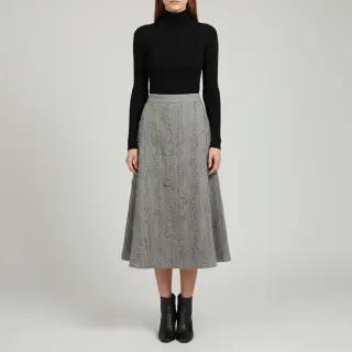 Bavlnená látka s ľanom Vintage Fringe Stripe grey