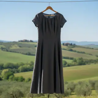 Bavlnená látka s ľanom PREMIUM dark grey