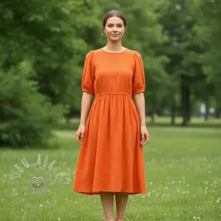 Bomullstyg STRETCH Baby orange